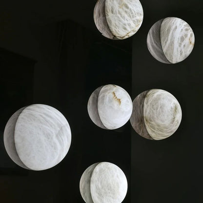 Alabaster Hemisphere Wall Sconce - Zelno Lighting