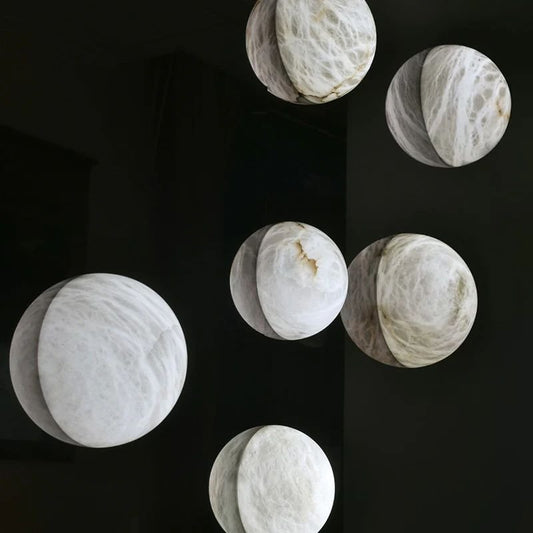 Alabaster Hemisphere Wall Sconce - Zelno Lighting