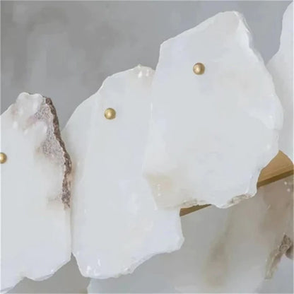 Alabaster Oval Chandelier with Rod, Dining Room Chandelier - Zelno Lighting