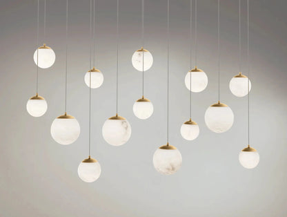 Alien Alabaster Linear Chandelier - Zelno Lighting