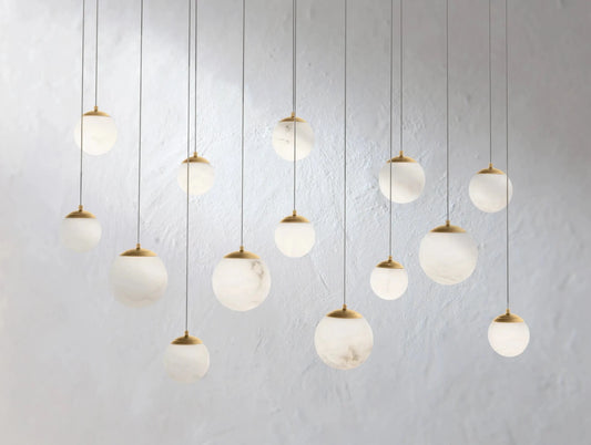 Alien Alabaster Linear Chandelier - Zelno Lighting