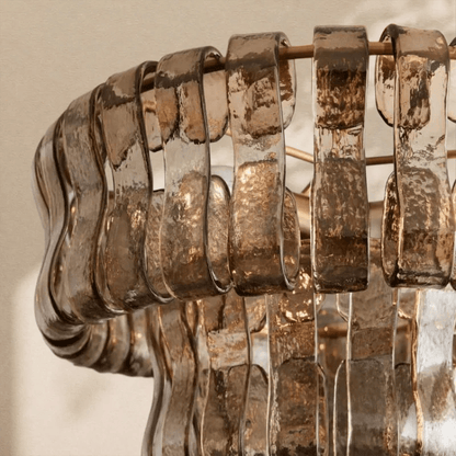 Amor 2 - Tier Ghiaccio Glass Round Flushmount 18" - Zelno Lighting