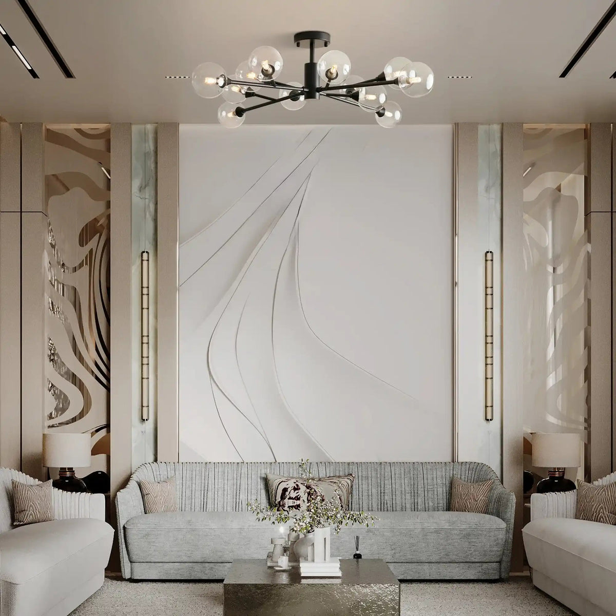 Apollo Round Chandelier 36", 47", 59" - Zelno Lighting