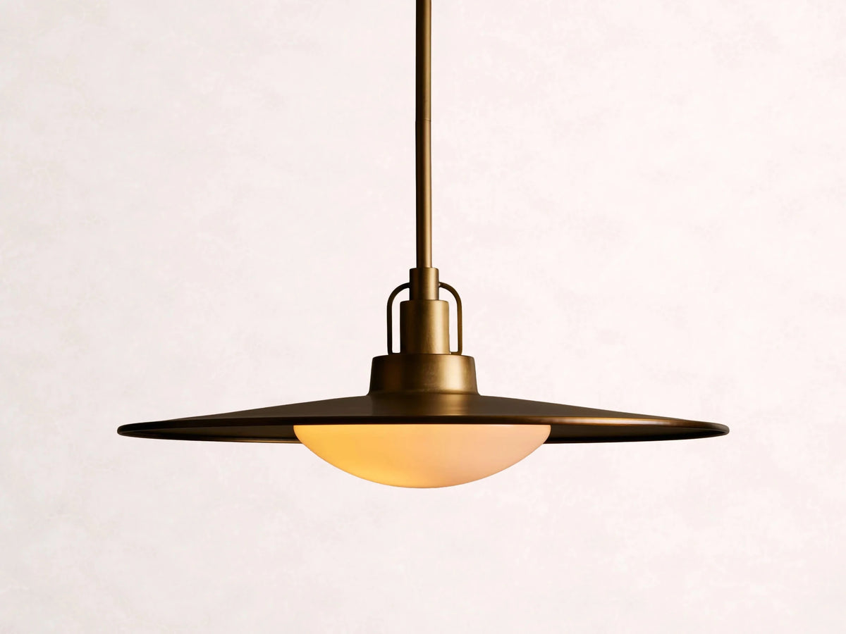 Argent Opal Glass Dome Pendant 14'' 24''D - Zelno Lighting