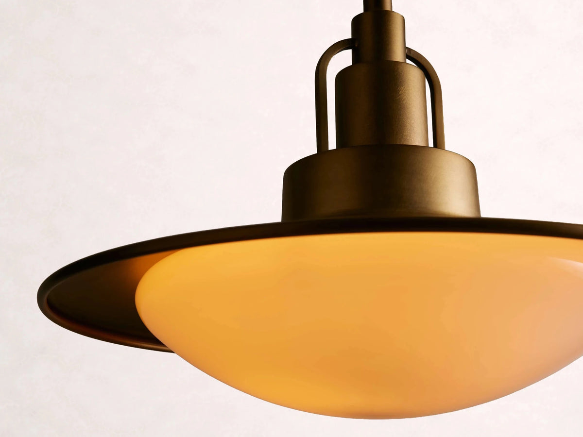 Argent Opal Glass Dome Pendant 14'' 24''D - Zelno Lighting