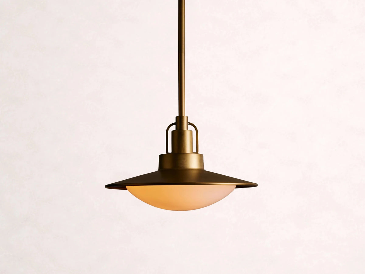 Argent Opal Glass Dome Pendant 14'' 24''D - Zelno Lighting