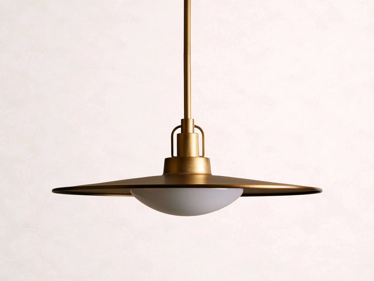 Argent Opal Glass Dome Pendant 14'' 24''D - Zelno Lighting
