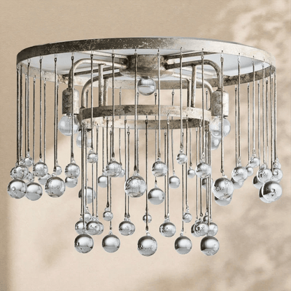 Aubrey Crystal Ball Flushmount Lamp - Zelno Lighting