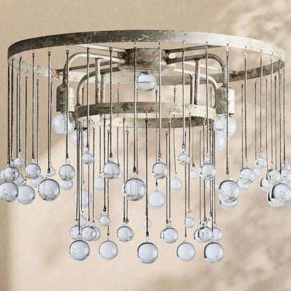 Aubrey Crystal Ball Flushmount Lamp - Zelno Lighting