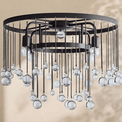 Aubrey Crystal Ball Flushmount Lamp - Zelno Lighting