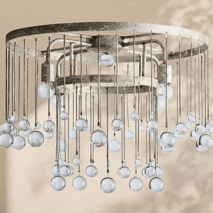 Aubrey Crystal Ball Flushmount Lamp - Zelno Lighting