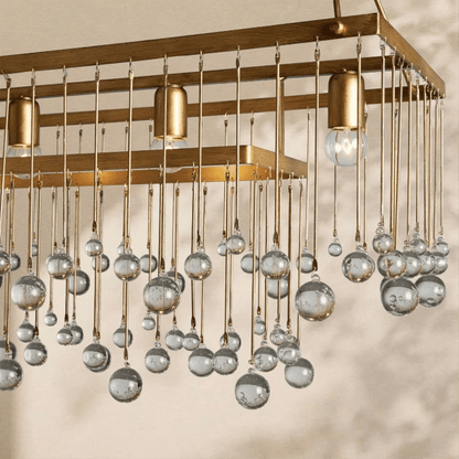 Aubrey Crystal Ball Rectangular Chandelier 47'' 60'' - Zelno Lighting