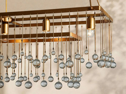 Aubrey Crystal Ball Rectangular Chandelier 47'' 60'' - Zelno Lighting