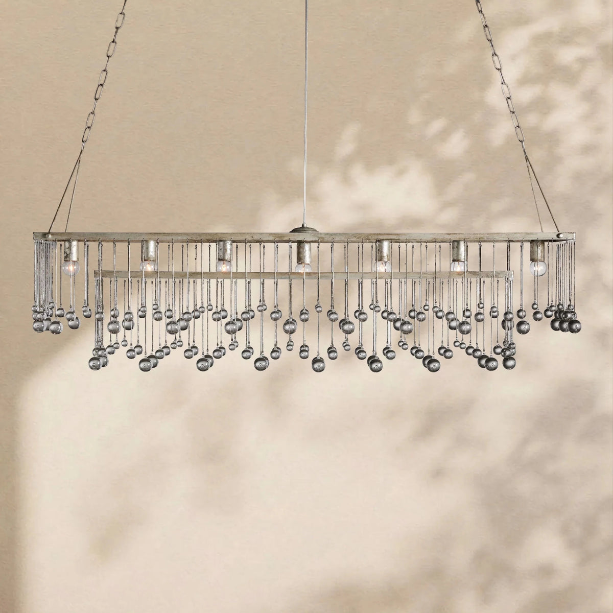 Aubrey Crystal Ball Rectangular Chandelier 47'' 60'' - Zelno Lighting