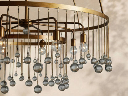 Aubrey Crystal Ball Round Chandelier 5 Light / 8 Light - Zelno Lighting