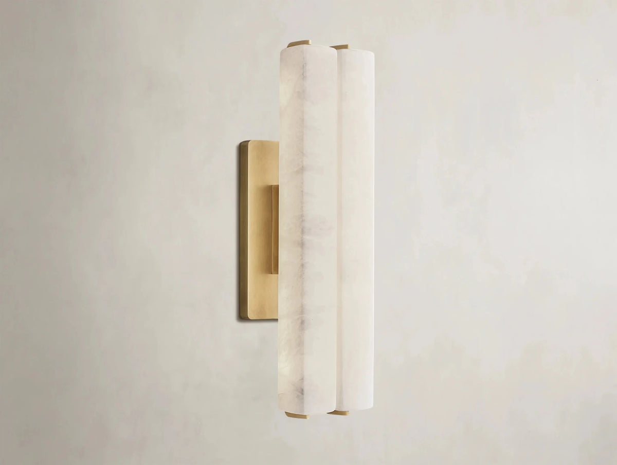 Audubam Alabaster Double Sconce - Zelno Lighting