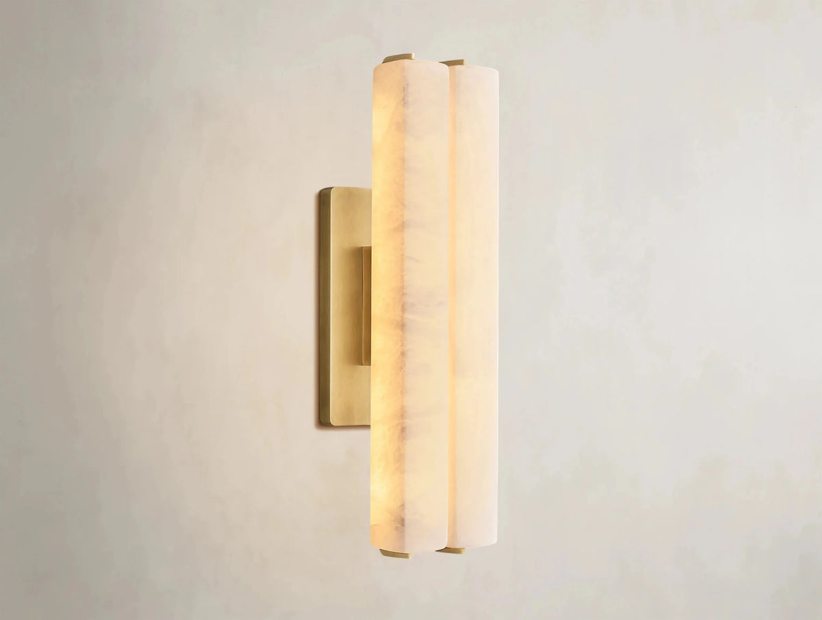 Audubam Alabaster Double Sconce - Zelno Lighting