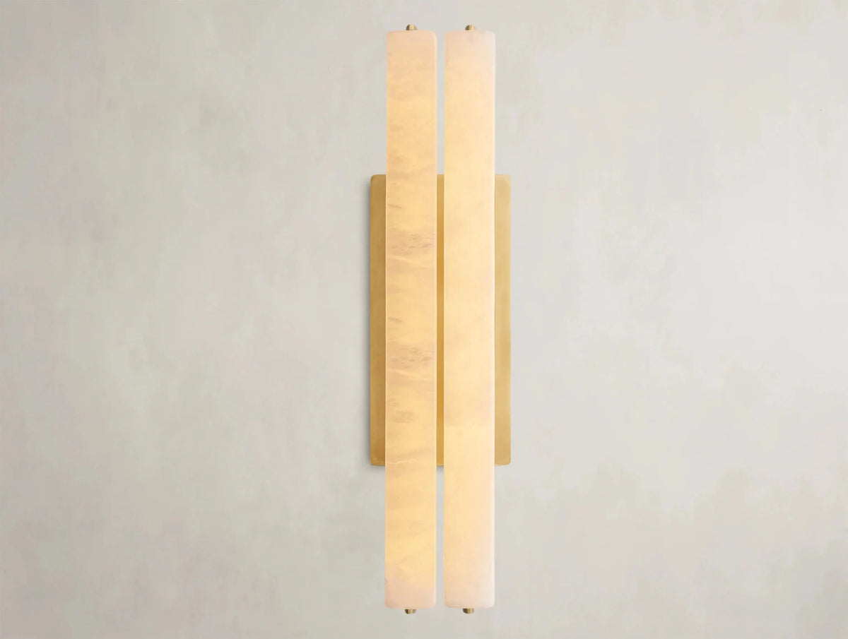 Audubam Alabaster Double Sconce - Zelno Lighting