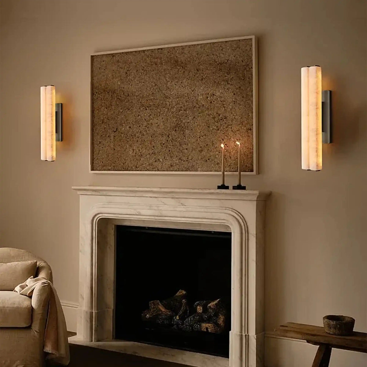 Audubam Alabaster Double Sconce - Zelno Lighting