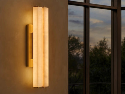 Audubam Alabaster Double Sconce - Zelno Lighting