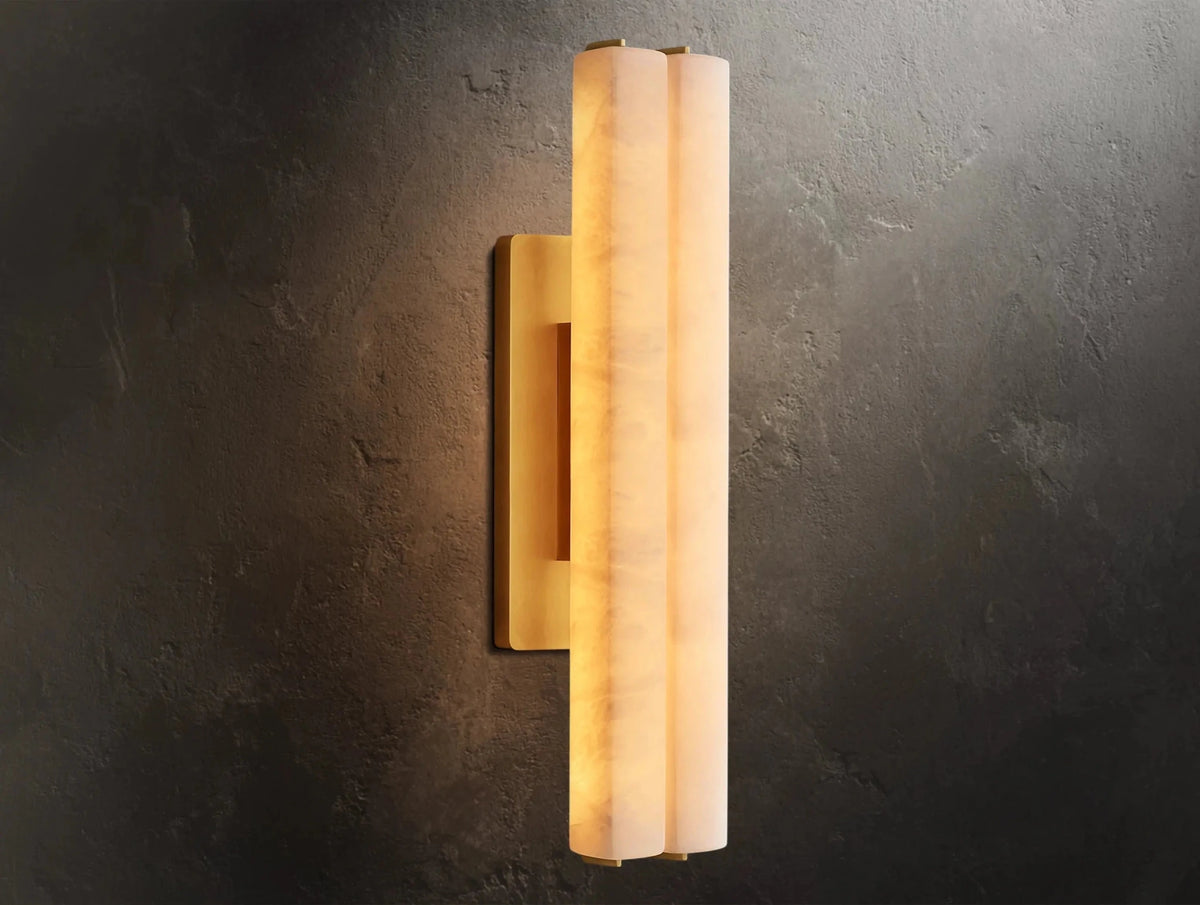 Audubam Alabaster Double Sconce - Zelno Lighting