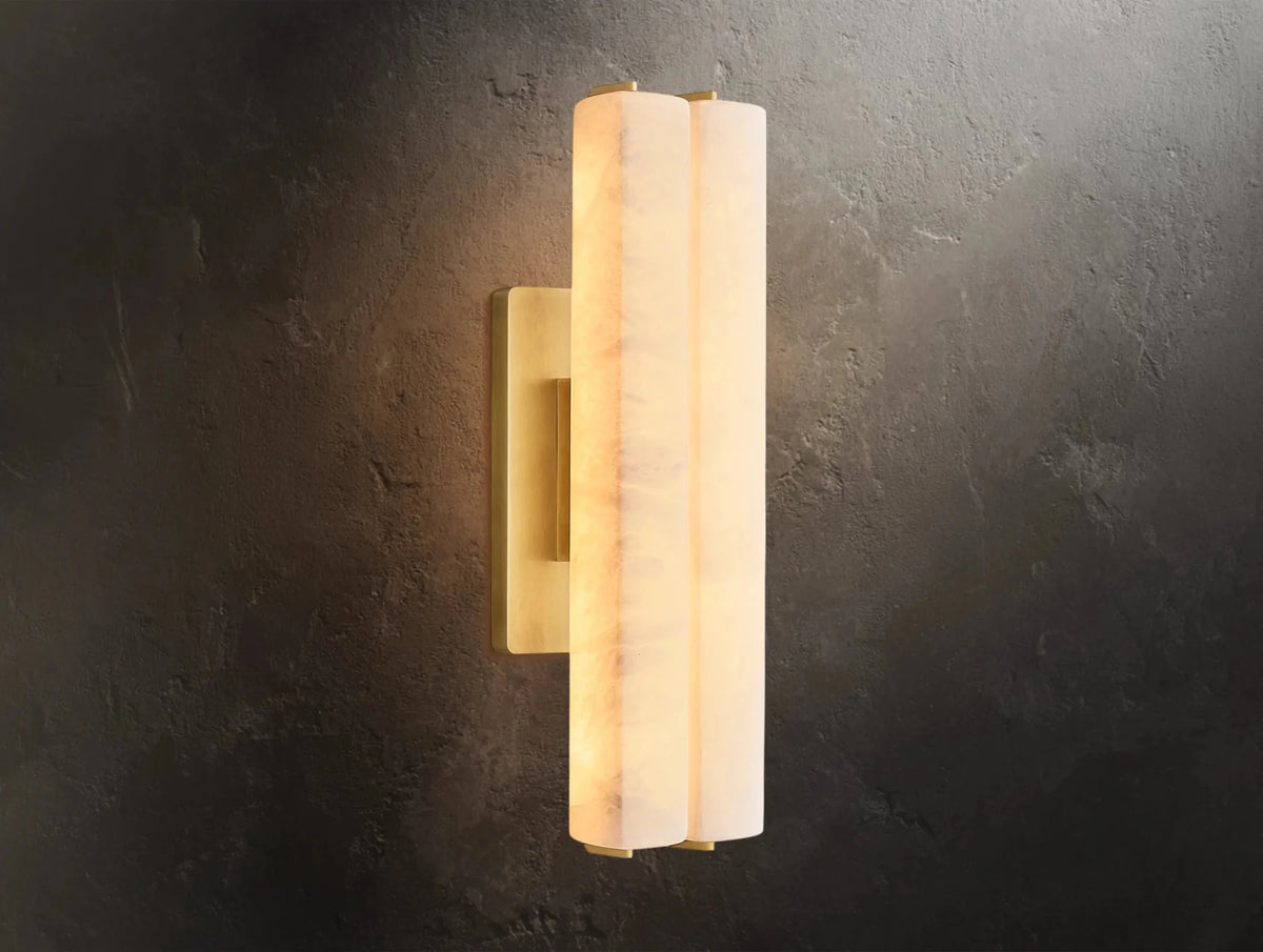 Audubam Alabaster Double Sconce - Zelno Lighting