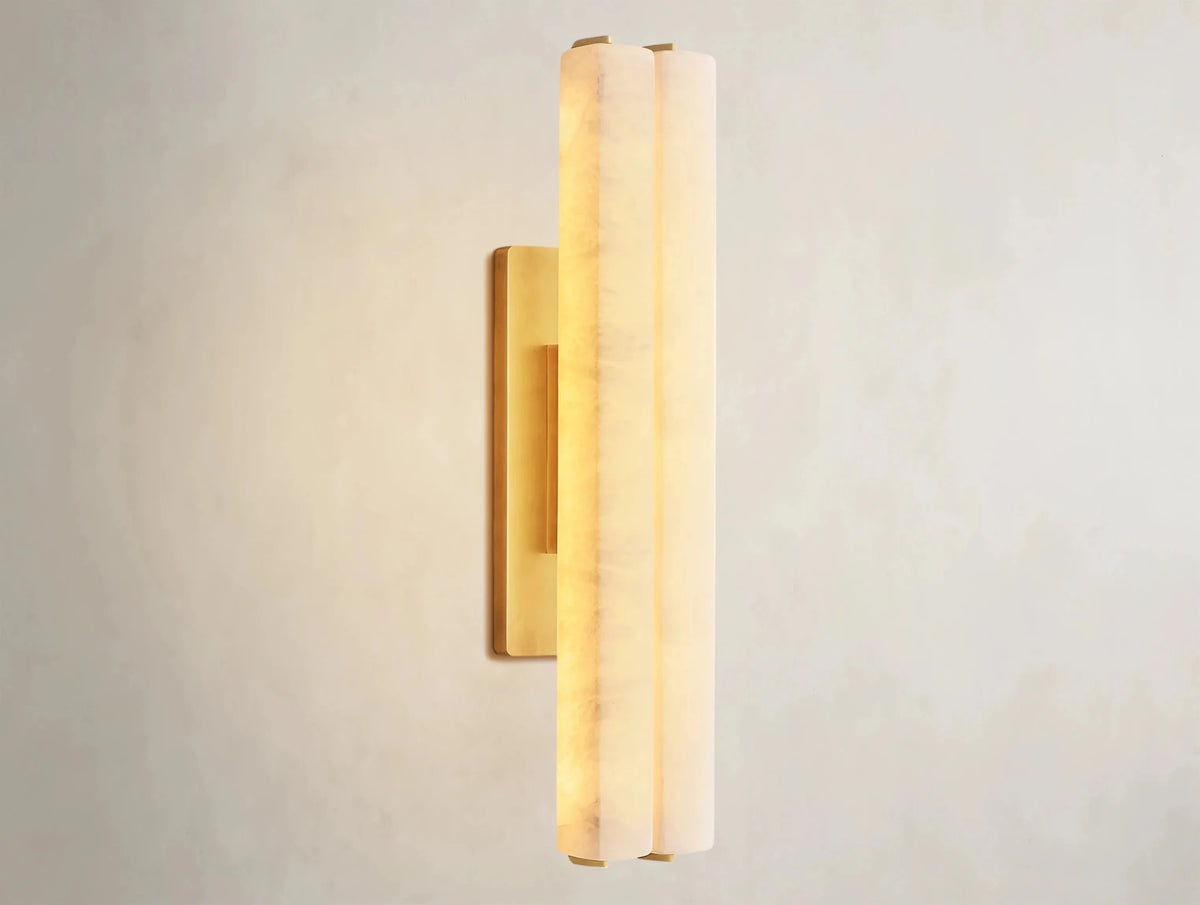 Audubam Alabaster Double Sconce - Zelno Lighting