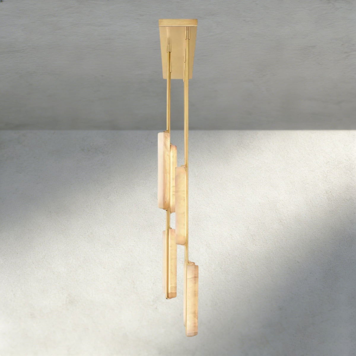Audubam Alabaster Linear Chandelier 54" - Zelno Lighting