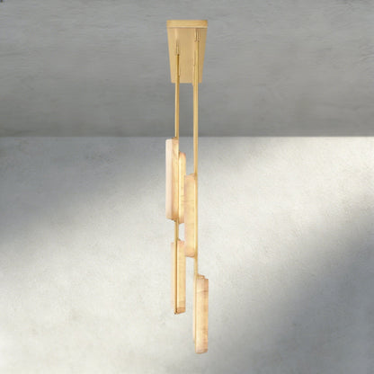 Audubam Alabaster Linear Chandelier 54" - Zelno Lighting