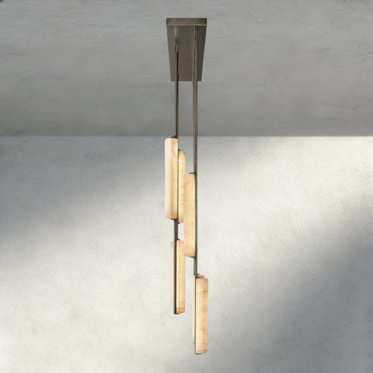 Audubam Alabaster Linear Chandelier 54" - Zelno Lighting