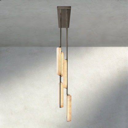 Audubam Alabaster Linear Chandelier 54" - Zelno Lighting
