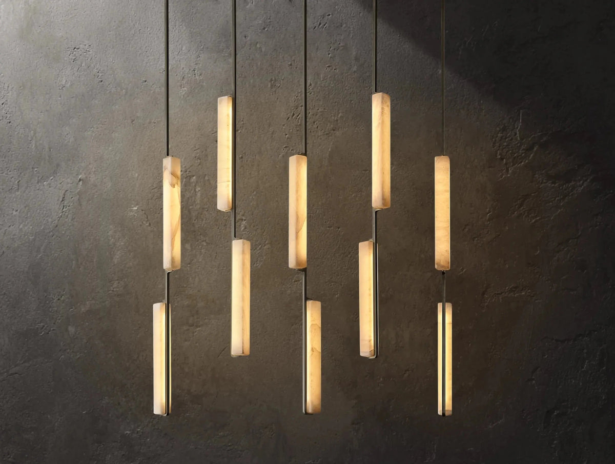 Audubam Alabaster Linear Chandelier - Zelno Lighting