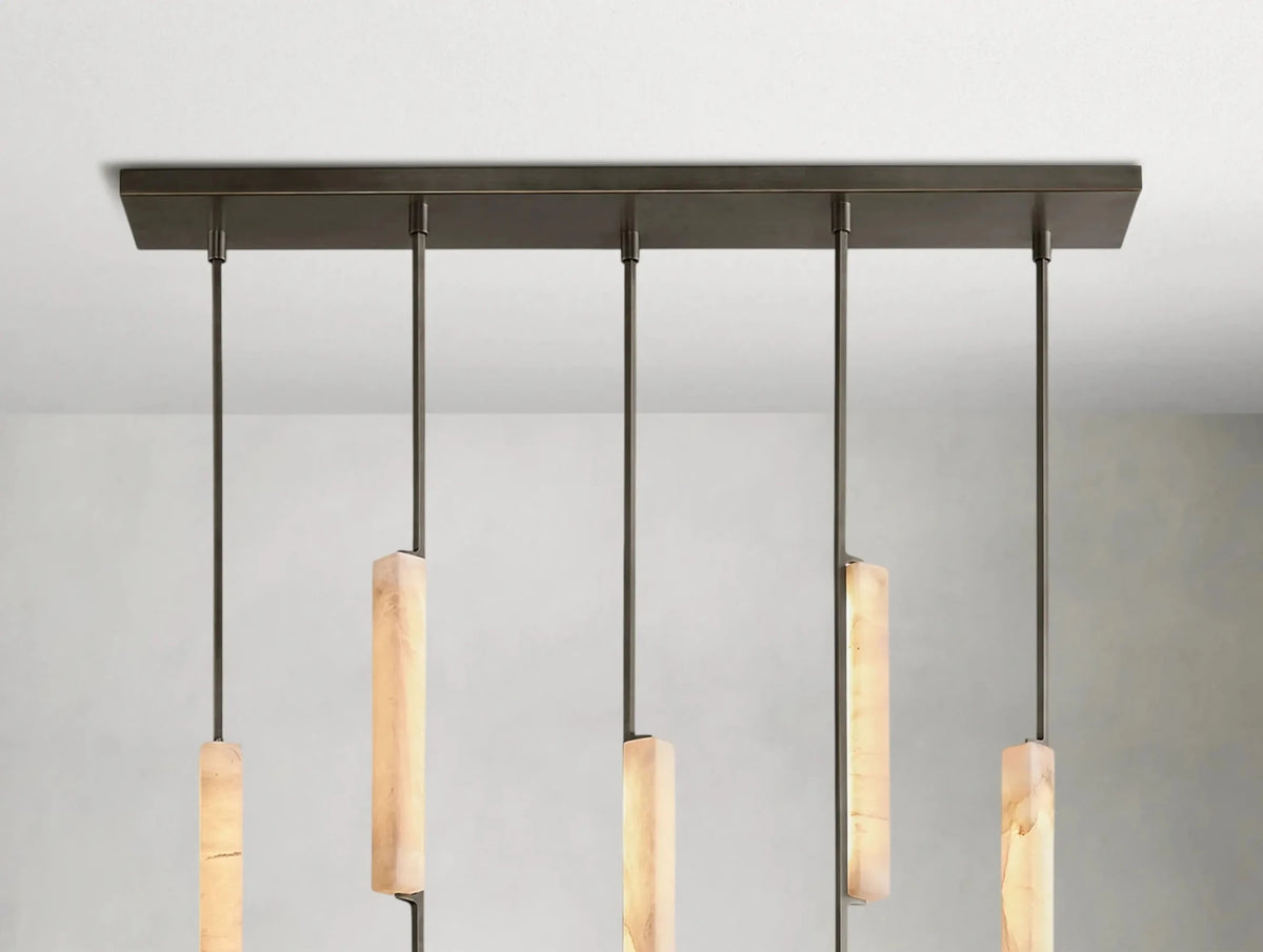 Audubam Alabaster Linear Chandelier - Zelno Lighting