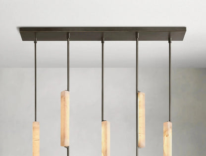 Audubam Alabaster Linear Chandelier - Zelno Lighting