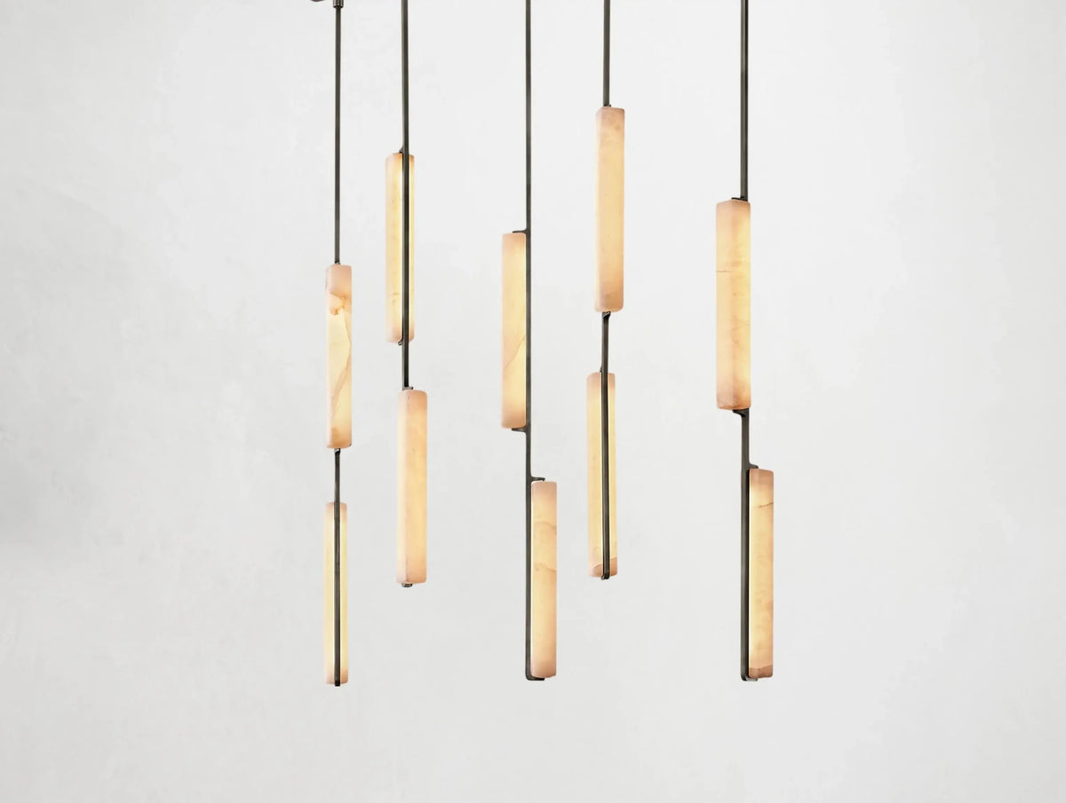 Audubam Alabaster Linear Chandelier - Zelno Lighting
