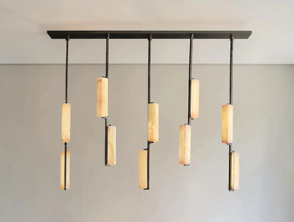 Audubam Alabaster Linear Chandelier - Zelno Lighting