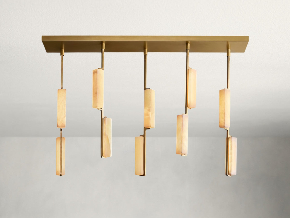 Audubam Alabaster Linear Chandelier - Zelno Lighting