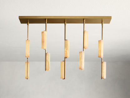 Audubam Alabaster Linear Chandelier - Zelno Lighting