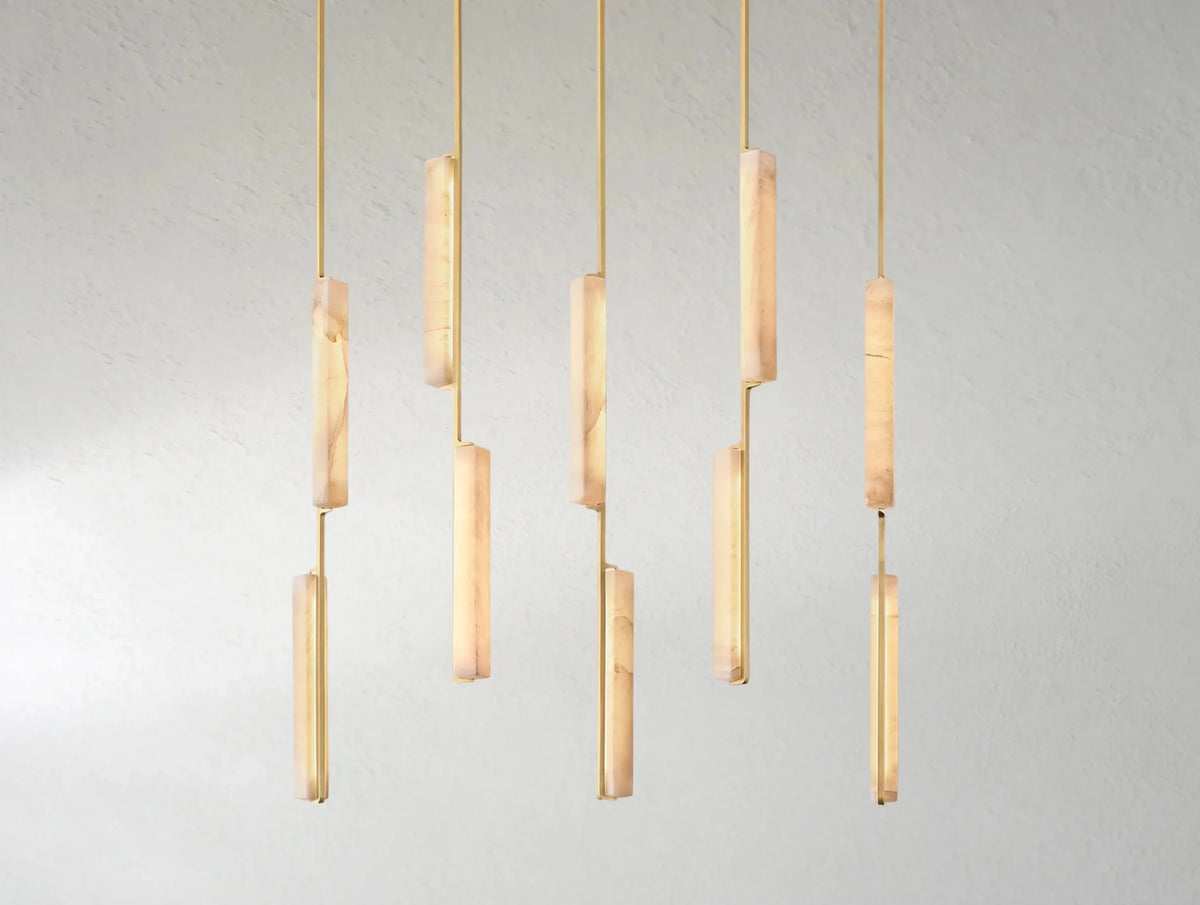 Audubam Alabaster Linear Chandelier - Zelno Lighting