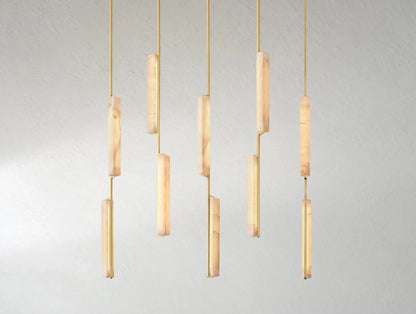 Audubam Alabaster Linear Chandelier - Zelno Lighting