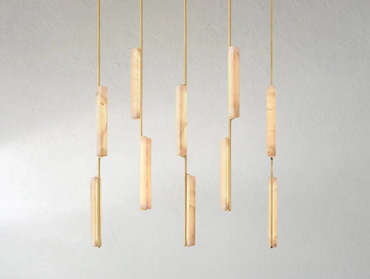 Audubam Alabaster Linear Chandelier - Zelno Lighting