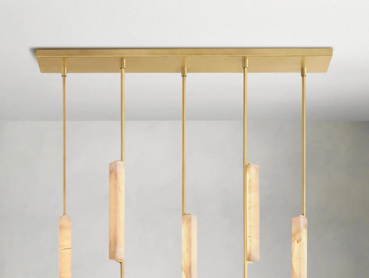 Audubam Alabaster Linear Chandelier - Zelno Lighting