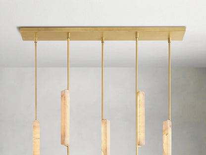 Audubam Alabaster Linear Chandelier - Zelno Lighting