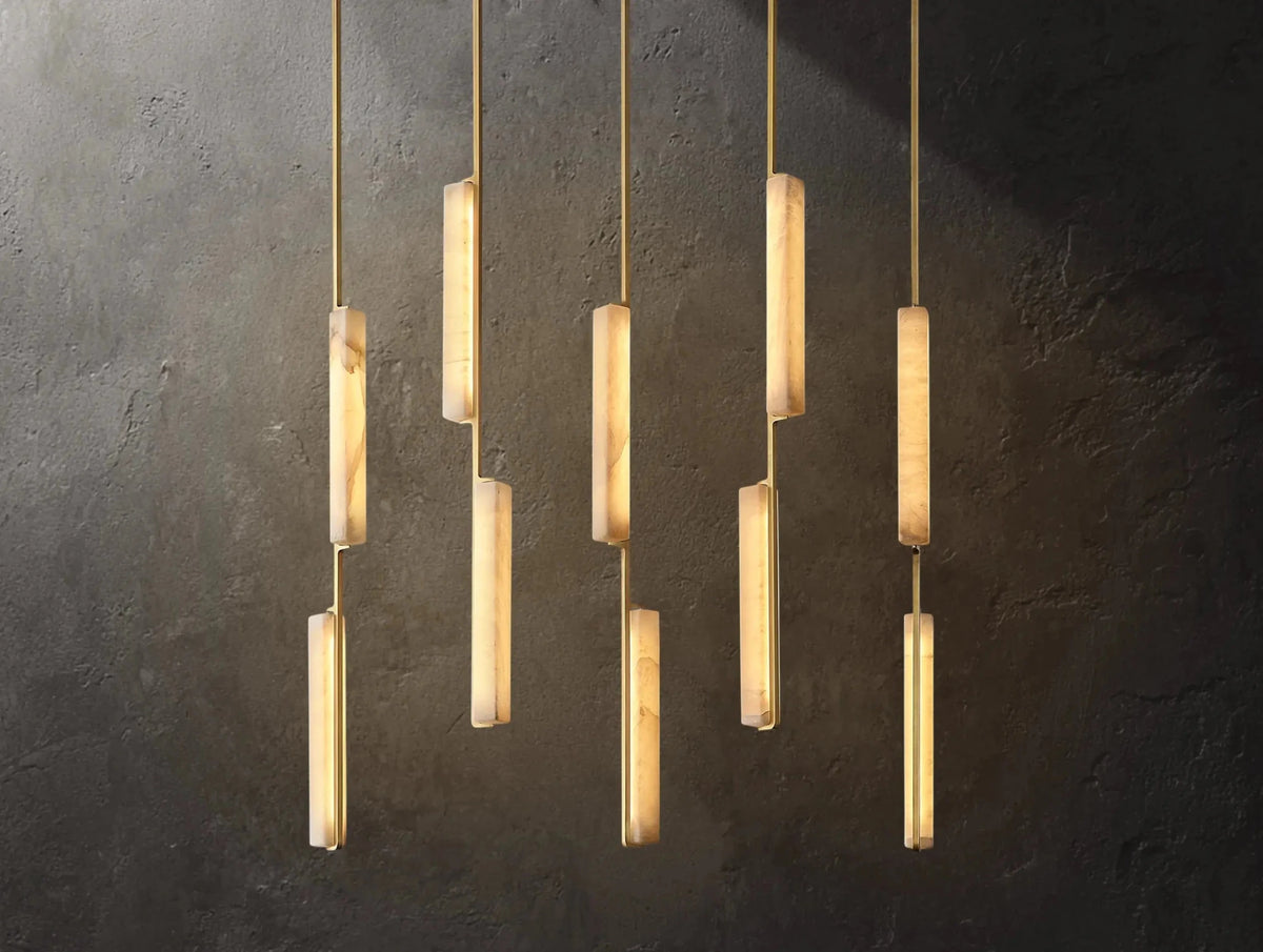 Audubam Alabaster Linear Chandelier - Zelno Lighting