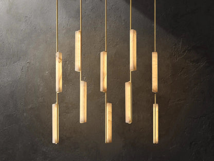 Audubam Alabaster Linear Chandelier - Zelno Lighting