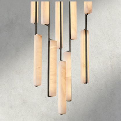 Audubam Alabaster Round Chandelier 24", 40", 56" - Zelno Lighting