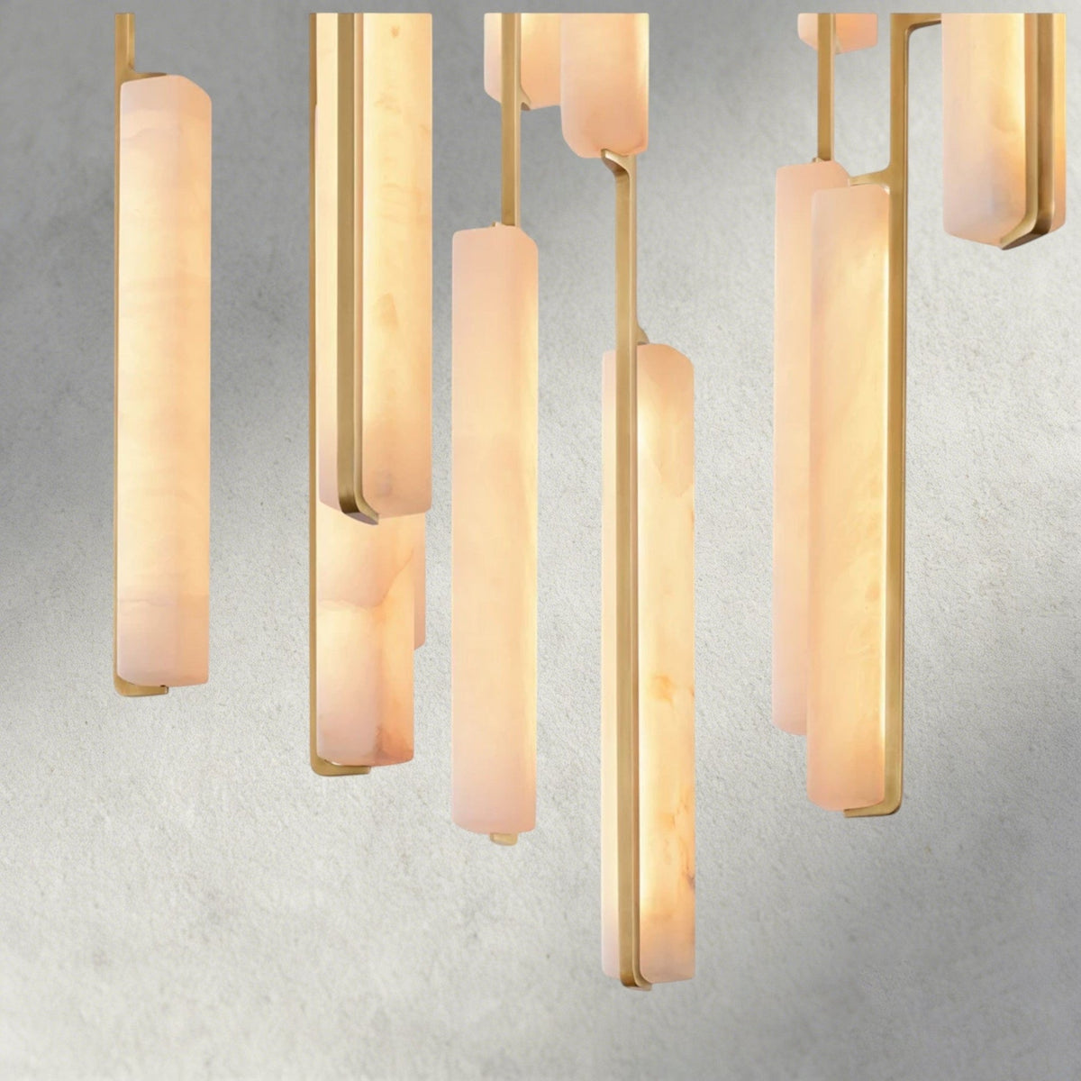 Audubam Alabaster Round Chandelier 24", 40", 56" - Zelno Lighting