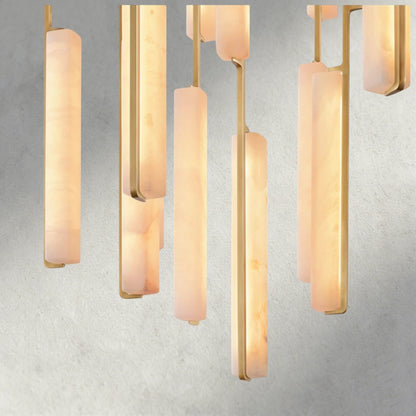 Audubam Alabaster Round Chandelier 24", 40", 56" - Zelno Lighting