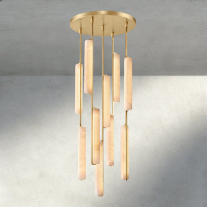 Audubam Alabaster Round Chandelier 24", 40", 56" - Zelno Lighting