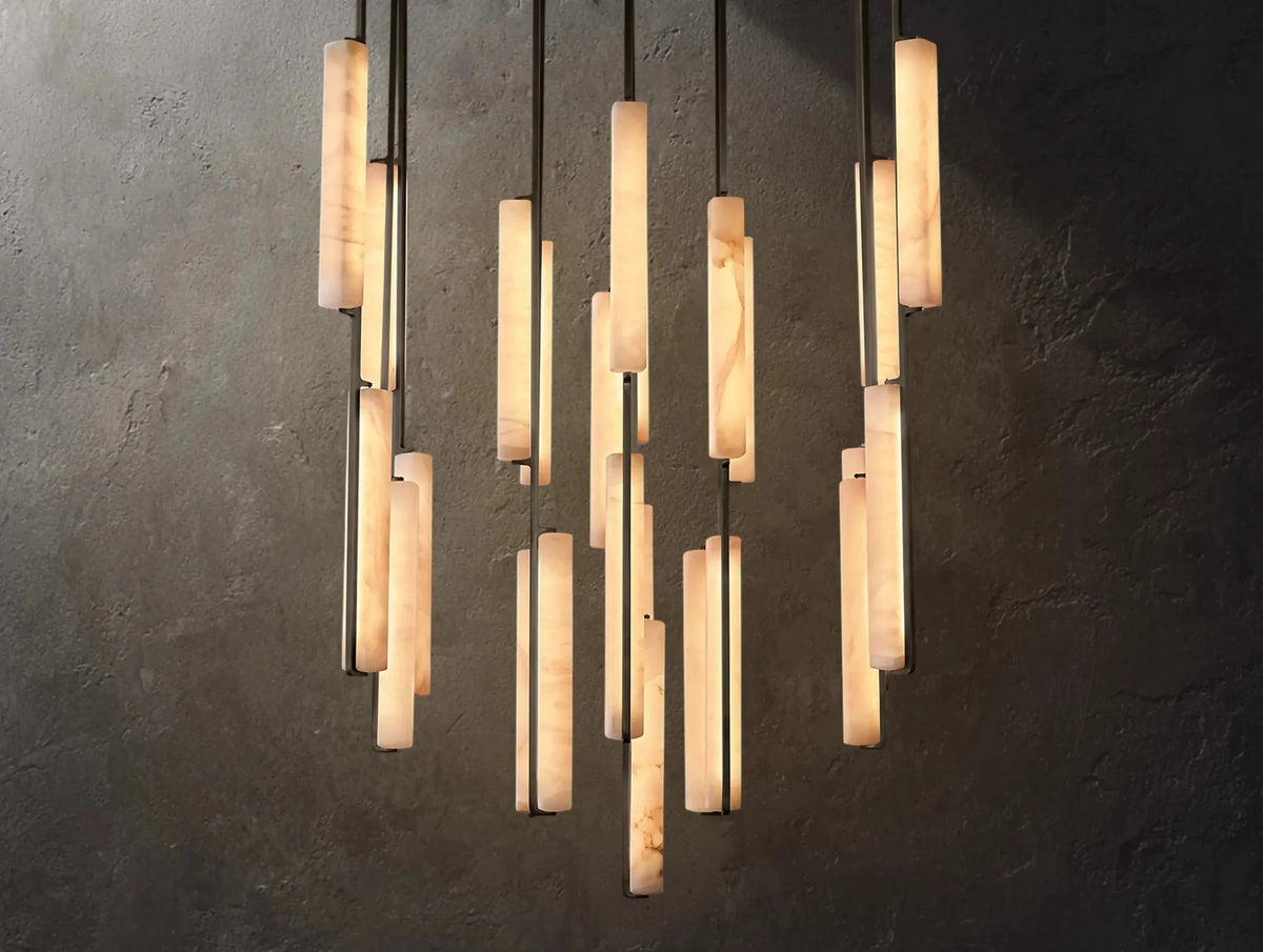 Audubam Alabaster Round Chandelier - Zelno Lighting
